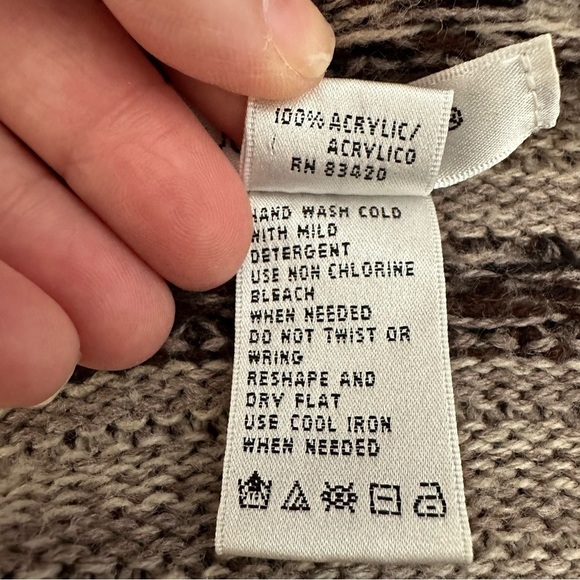 August Silk Brown Stripe Festival Fringe Cardigan Sweater - Picture 8 of 9